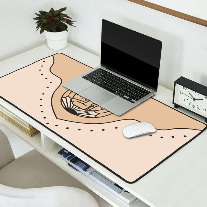 Good Fortune Gal - Neutral & Black Desk Mat Gallery Image 2