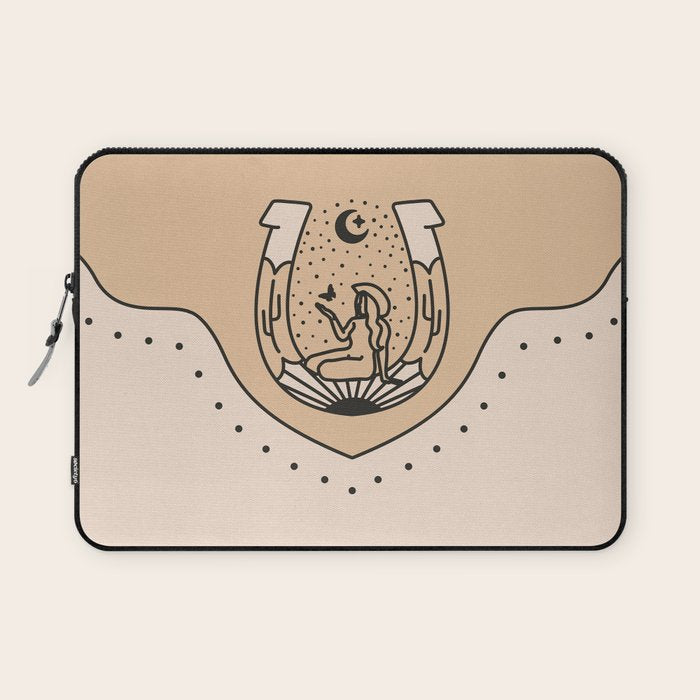 Good Fortune Gal - Neutral & Black Laptop Sleeve Gallery Image 1