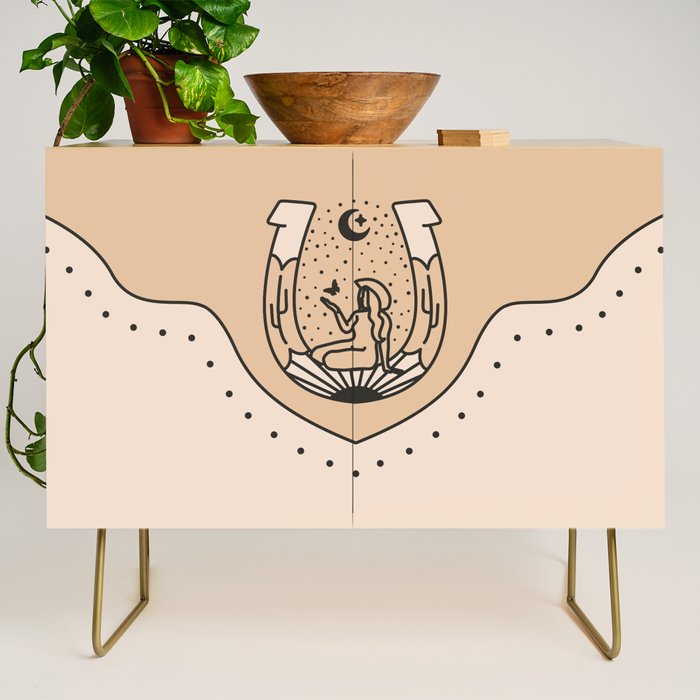 Good Fortune Gal - Neutral & Black Credenza Gallery Image 1