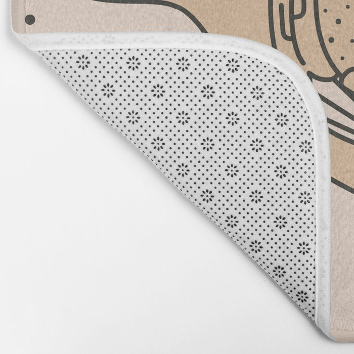 Good Fortune Gal - Neutral & Black Bath Mat Gallery Image 2