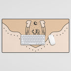 Good Fortune Gal - Neutral & Black Desk Mat Gallery Image 1