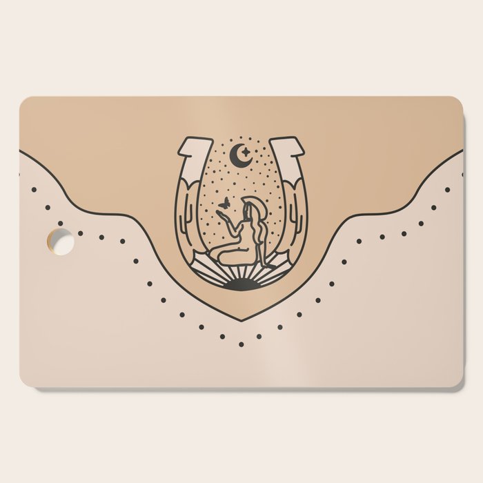 Good Fortune Gal - Neutral & Black Cutting Board Gallery Image 1