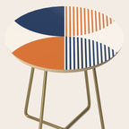 Abstraction Shapes 135 in Navy Blue Orange (Moon Phase Abstract)  Side Table Gallery Image 2