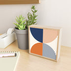 Abstraction Shapes 135 in Navy Blue Orange (Moon Phase Abstract)  Mini Art Print Gallery Image 2