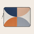 Abstraction Shapes 135 in Navy Blue Orange (Moon Phase Abstract)  Laptop Sleeve Gallery Image 1