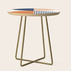 Abstraction Shapes 135 in Navy Blue Orange (Moon Phase Abstract)  Side Table Gallery Image 1