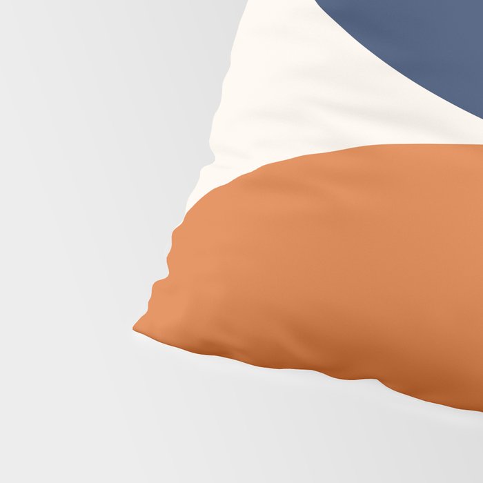 Abstraction Shapes 135 in Navy Blue Orange (Moon Phase Abstract)  Pillow Sham Gallery Image 4