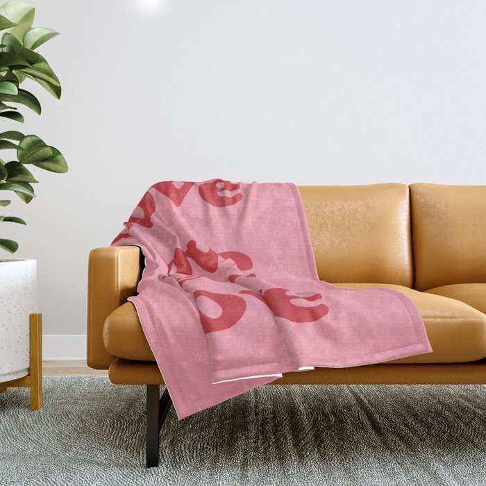 Love - pink and red Throw Blanket Gallery Image 1
