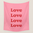 Love - pink and red Wall Tapestry Gallery Image 4