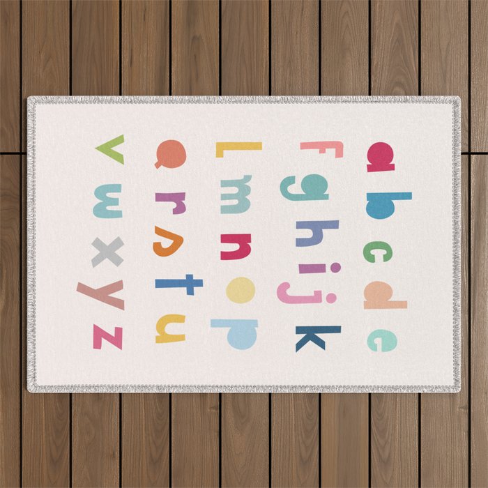 ABC alphabet art Outdoor Rug Gallery Image 1
