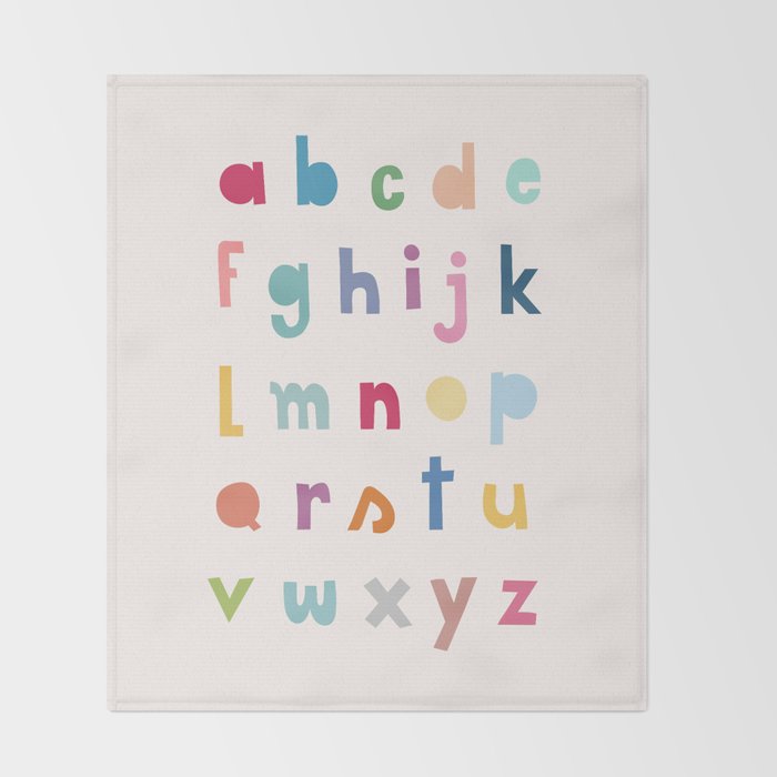 ABC alphabet art Throw Blanket Gallery Image 2