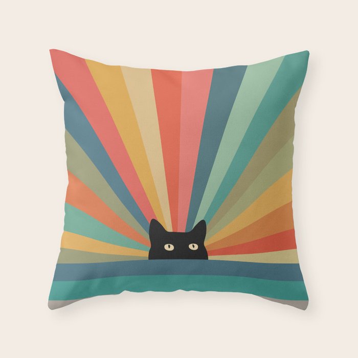 Cat Landscape 165C Throw Pillow Gallery Image 1