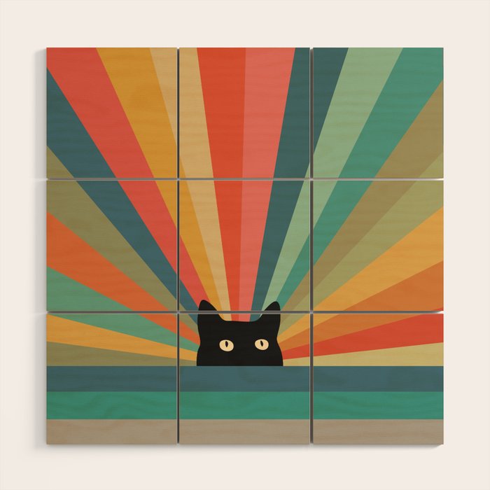 Cat Landscape 165C Wood Wall Art Gallery Image 1