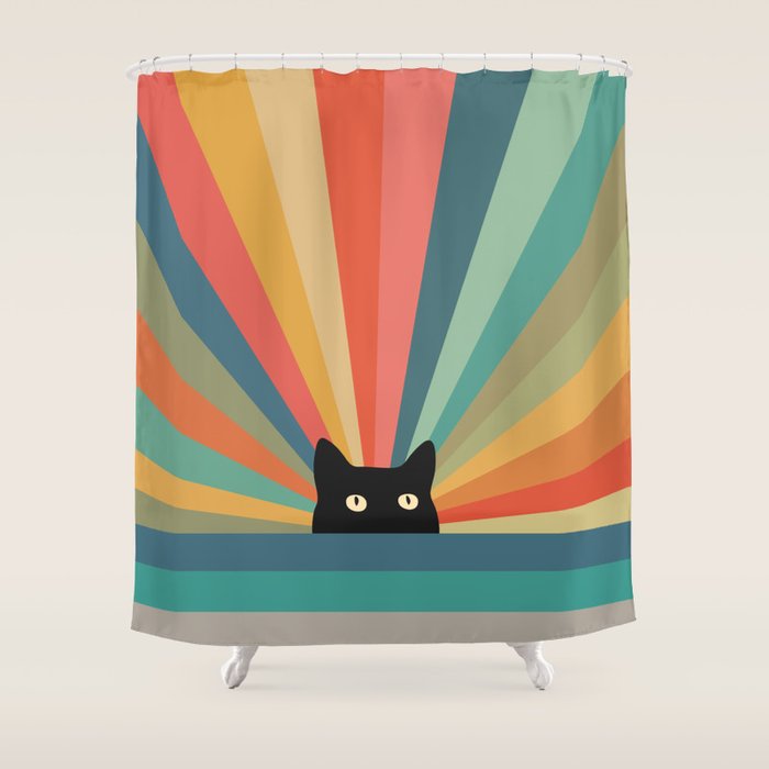 Cat Landscape 165C Shower Curtain Gallery Image 1