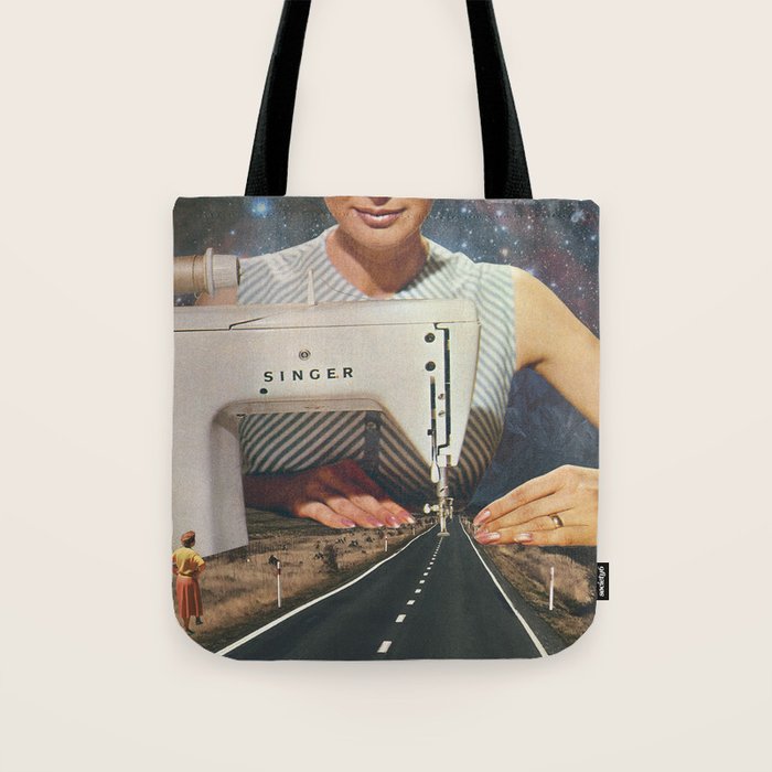 This is how a road gets made - Sewing Machine, A mindful journey  Tote Bag Gallery Image 1