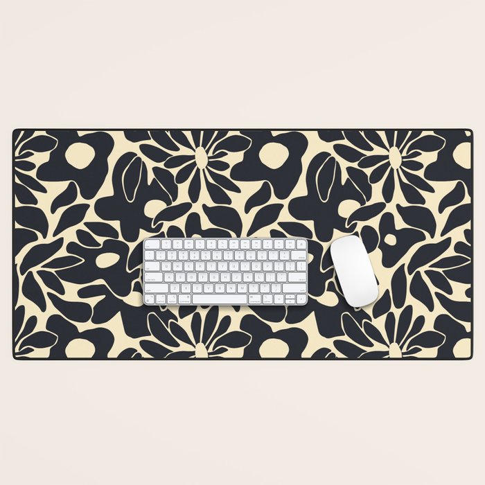 Abstract vintage flower art pattern Desk Mat Gallery Image 1