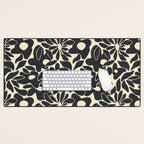Abstract vintage flower art pattern Desk Mat Gallery Image 1