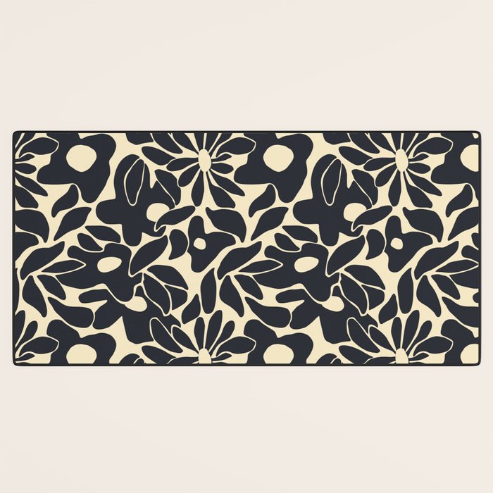 Abstract vintage flower art pattern Desk Mat Gallery Image 3