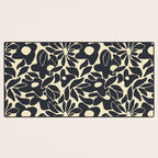 Abstract vintage flower art pattern Desk Mat Gallery Image 3