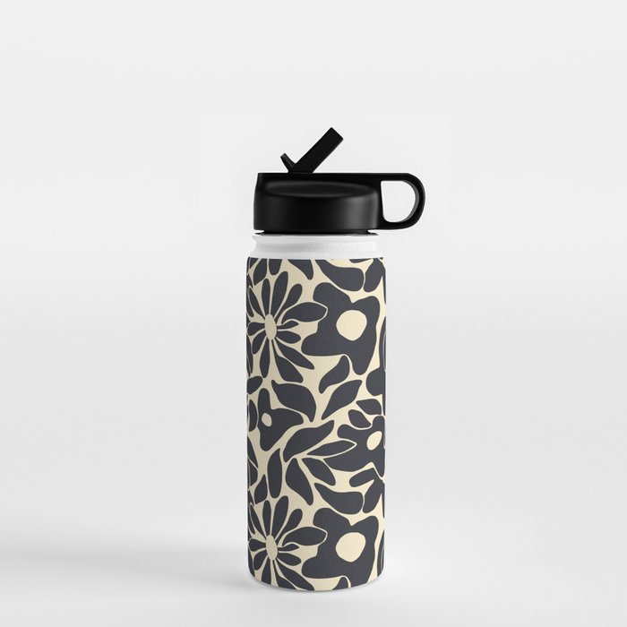 Abstract vintage flower art pattern Water Bottle Gallery Image 1