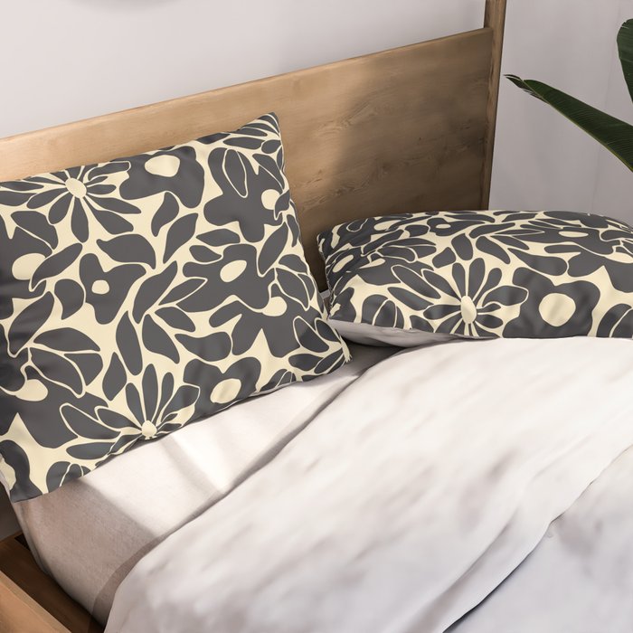 Abstract vintage flower art pattern Pillow Sham Gallery Image 2