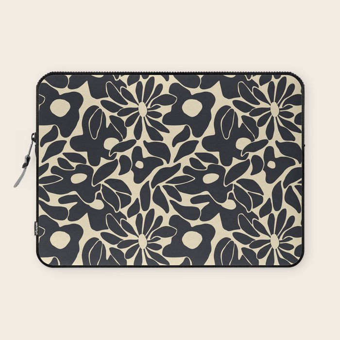 Abstract vintage flower art pattern Laptop Sleeve Gallery Image 1