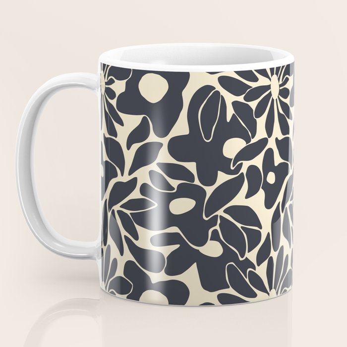 Abstract vintage flower art pattern Coffee Mug Gallery Image 3