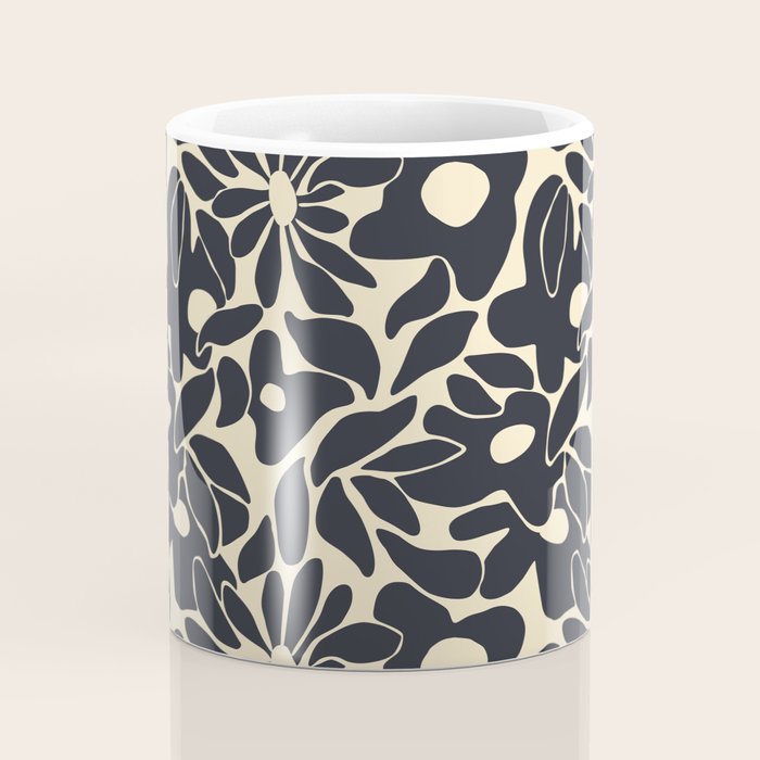 Abstract vintage flower art pattern Coffee Mug Gallery Image 4