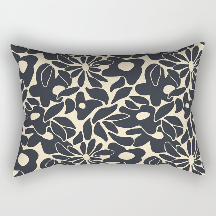 Abstract vintage flower art pattern Rectangular Pillow Gallery Image 2