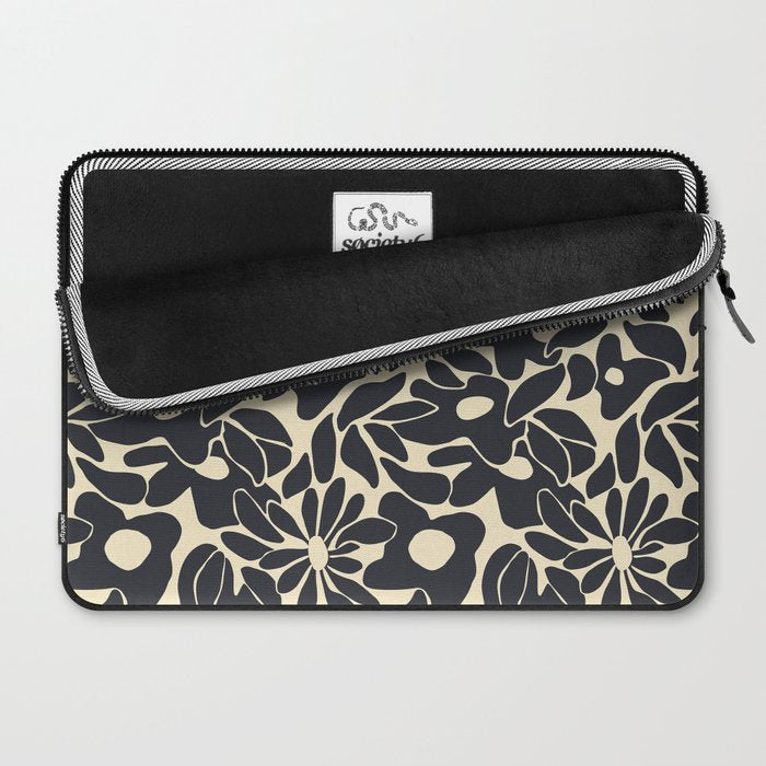 Abstract vintage flower art pattern Laptop Sleeve Gallery Image 2