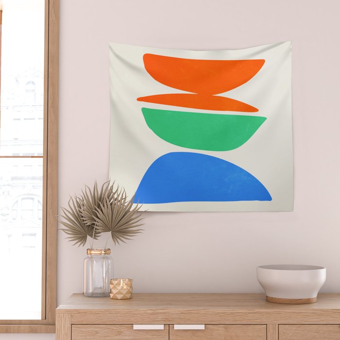 Stacked Stones: Mid Century Abstraction Wall Tapestry Gallery Image 2