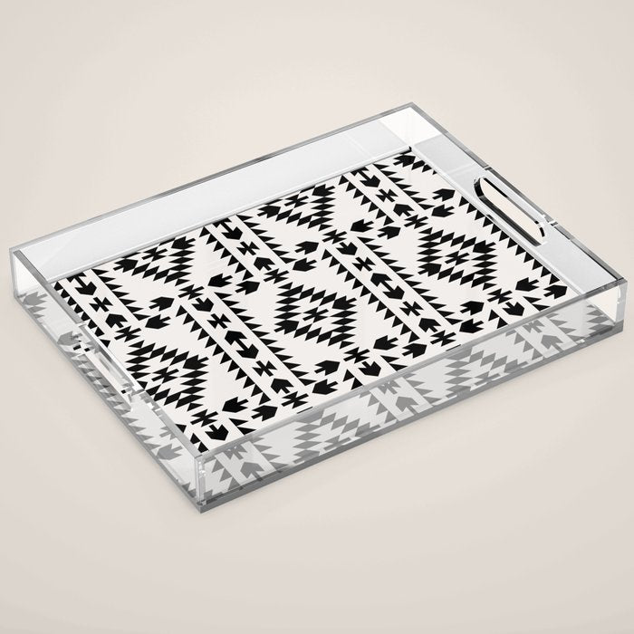 GEO PANEL WHITE Acrylic Tray Gallery Image 1