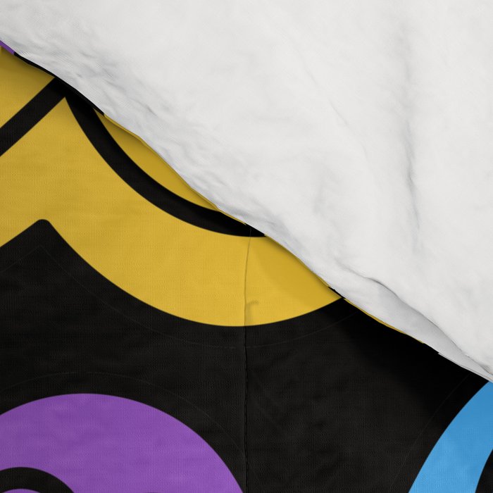 Colorful retro smiling face cartoon pattern Comforter Gallery Image 4
