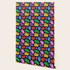 Colorful retro smiling face cartoon pattern Wallpaper Gallery Image 2