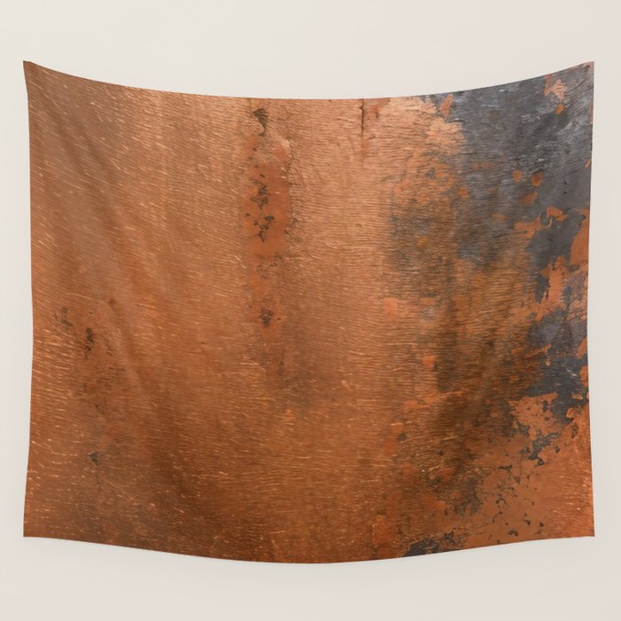 Japandi Art Copper and Black Rust Wall Tapestry Gallery Image 4