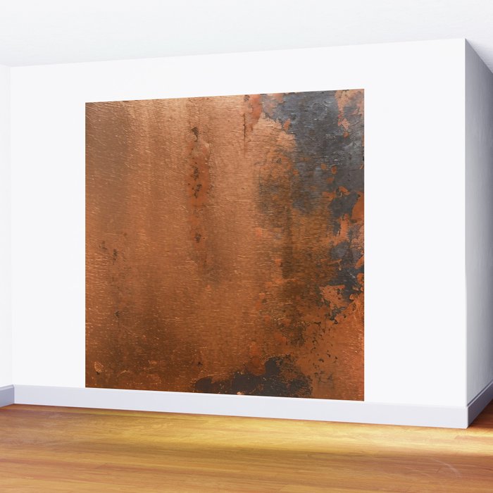 Japandi Art Copper and Black Rust Wall Mural Gallery Image 2