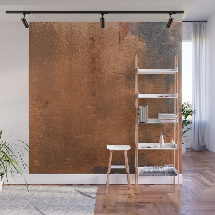 Japandi Art Copper and Black Rust Wall Mural Gallery Image 1