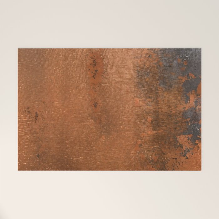 Japandi Art Copper and Black Rust Welcome Mat Gallery Image 1