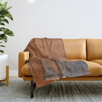 Japandi Art Copper and Black Rust Throw Blanket Gallery Image 1