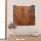 Japandi Art Copper and Black Rust Wall Tapestry Gallery Image 2