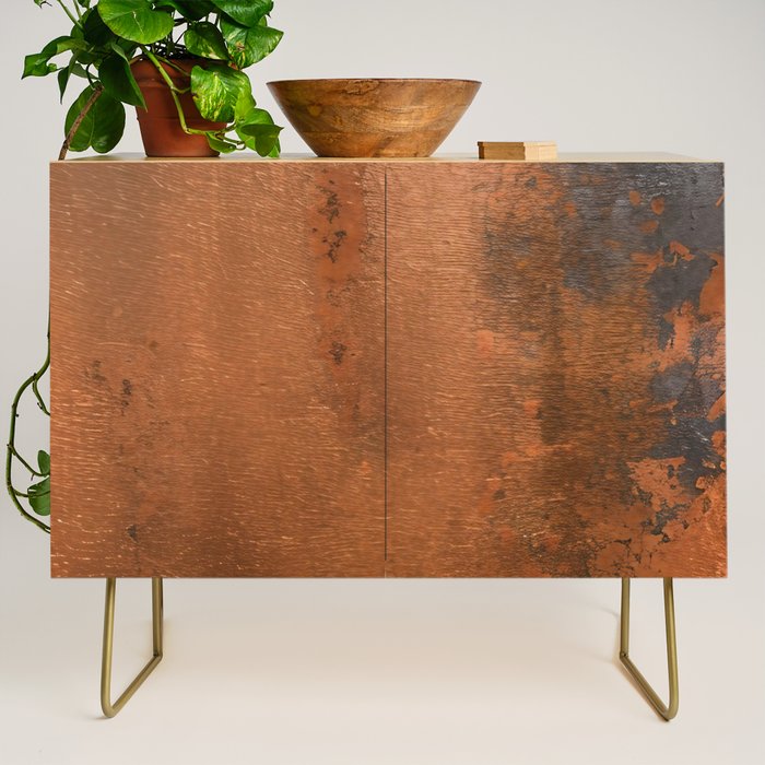 Japandi Art Copper and Black Rust Credenza Gallery Image 1