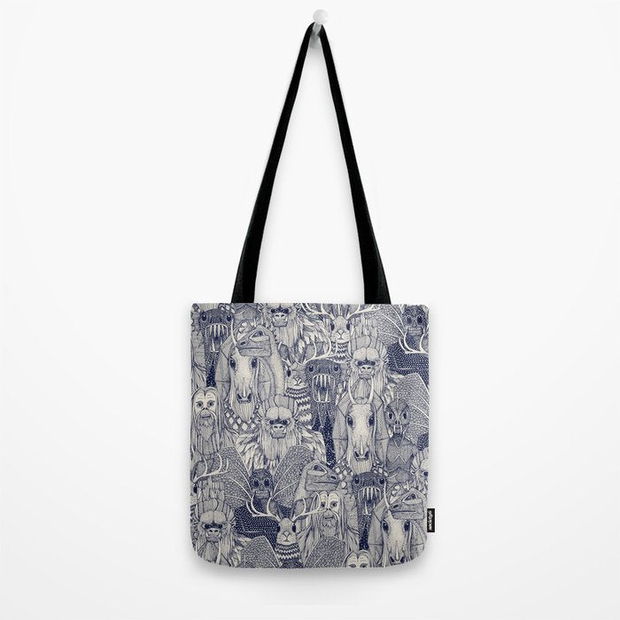 cryptid crowd blue off white Tote Bag Gallery Image 2