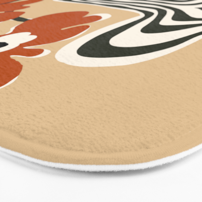 Retro flowerpot with stripe  Bath Mat Gallery Image 3