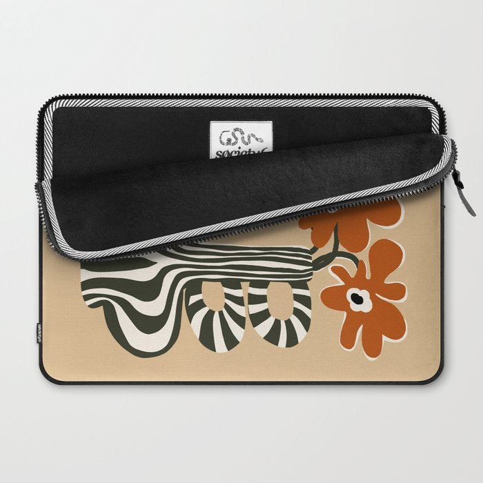 Retro flowerpot with stripe  Laptop Sleeve Gallery Image 2