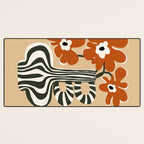 Retro flowerpot with stripe  Desk Mat Gallery Image 3