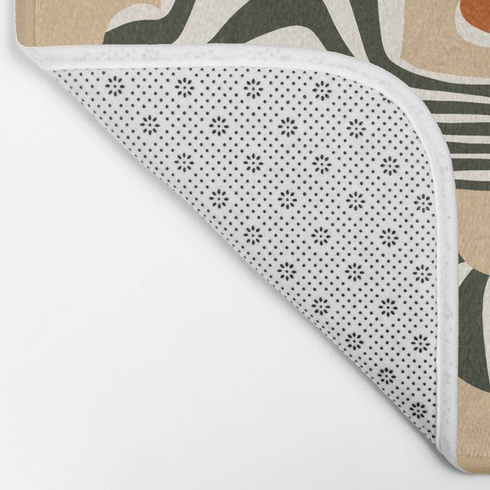 Retro flowerpot with stripe  Bath Mat Gallery Image 2
