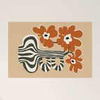 Retro flowerpot with stripe  Welcome Mat Gallery Image 1