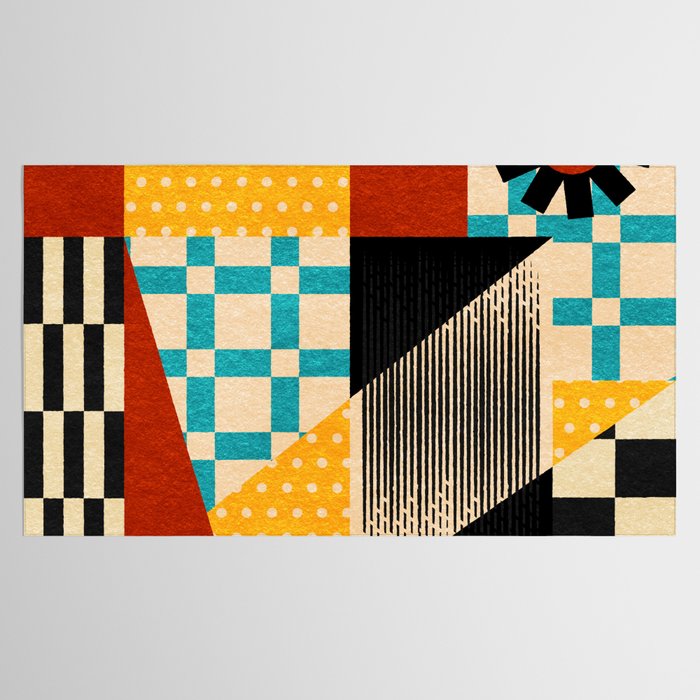 Retro Textured Modern Geometry City   Tablecloth Gallery Image 2