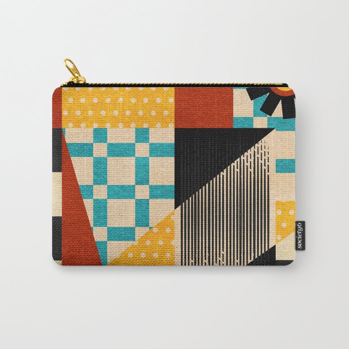 Retro Textured Modern Geometry City   Carry All Pouch Gallery Image 1