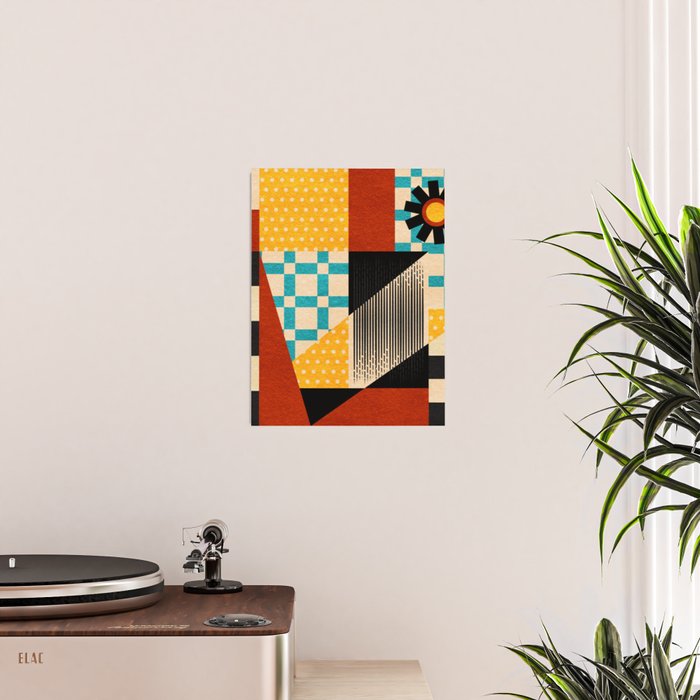 Retro Textured Modern Geometry City   Poster Gallery Image 2